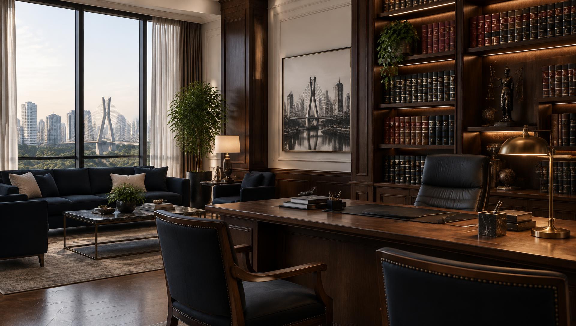 Interior do escritório de advocacia em São Paulo